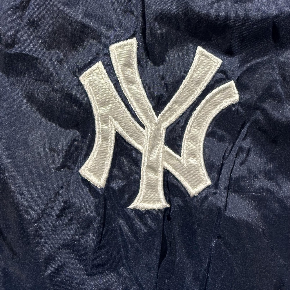 Vintage New York Yankees Jacket Mens Large Blue MLB Baseball Pro Player 90s - Picture 3 of 8